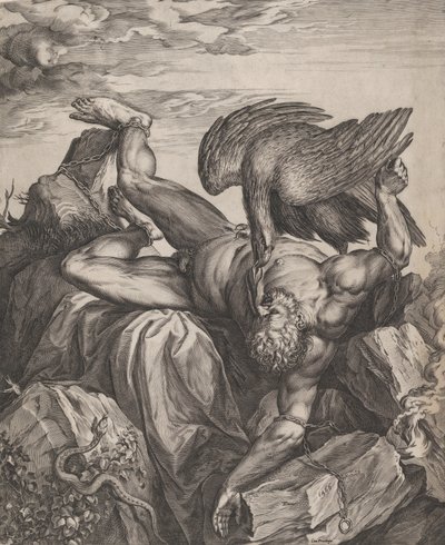 Tityus castigado en el infierno, 1566 de Cornelis Cort