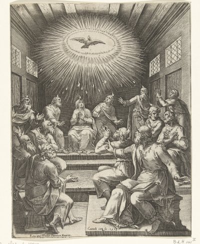 Derramamiento del Espíritu Santo de Cornelis Cort