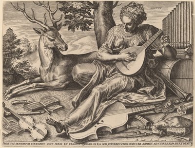 Auditus de Cornelis Cort after Frans Floris I