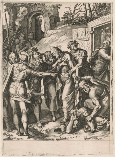La traición de Cristo de Cornelis Cort, after Girolamo Muziano