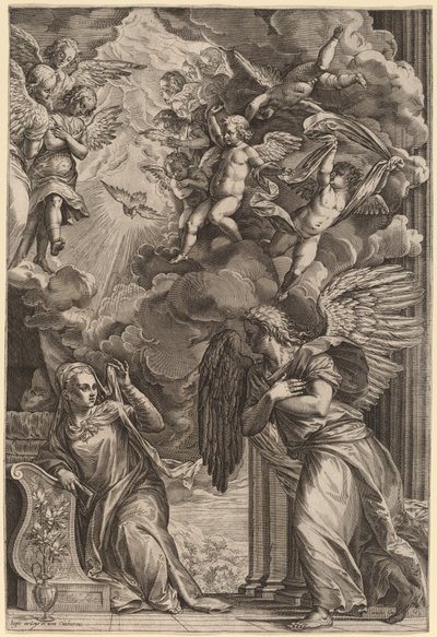 La Anunciación de Cornelis Cort after Titian