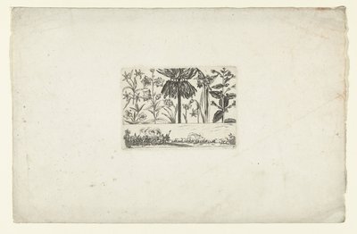 Fila de flores sobre el paisaje Flores y paisajes (título de la serie) de Cornelis Danckerts (I)