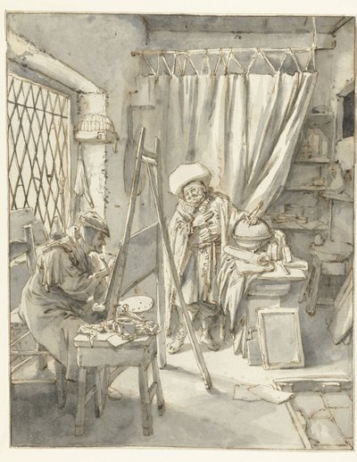 Un artista con una modelo en su estudio
Pintor con una modelo en su estudio de Cornelis Dusart
