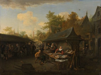 Mercado de pescado de Cornelis Dusart