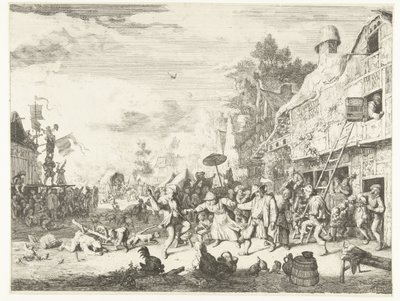 Feria del pueblo grande de Cornelis Dusart