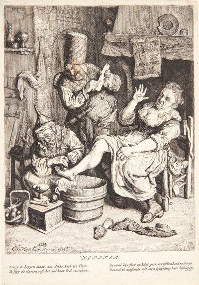 Mujer tratada con ventosas de Cornelis Dusart