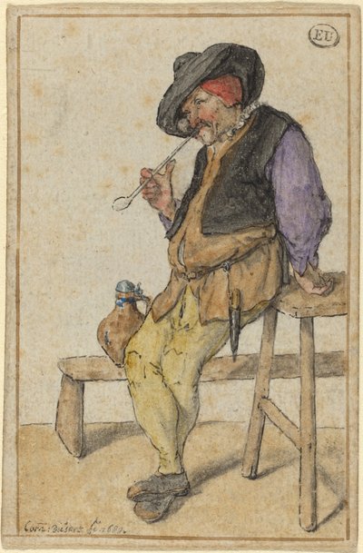 Campesino Fumando de Cornelis Dusart