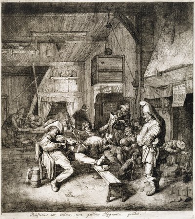 El violinista sentado en la posada de Cornelis Dusart