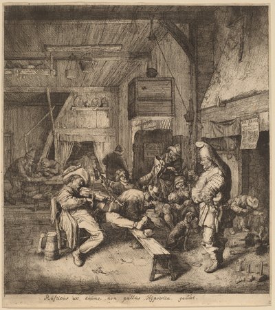 Violinista Sentado en una Taberna de Cornelis Dusart