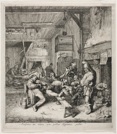 Violinista sentado en la posada de Cornelis Dusart