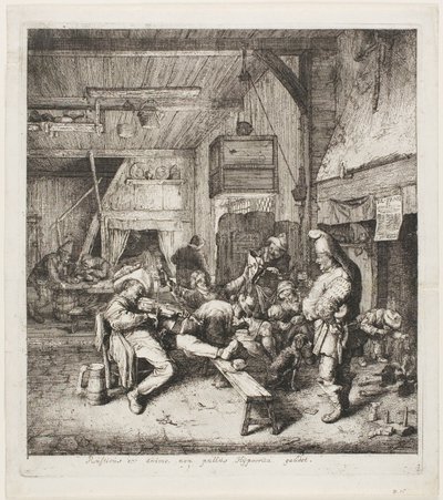 Violinista sentado en la posada de Cornelis Dusart