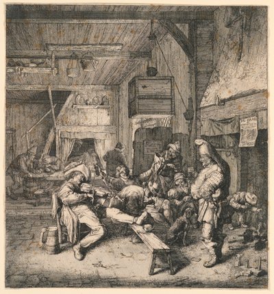 Violinista sentado en la posada de Cornelis Dusart