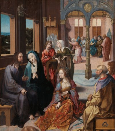Segunda visita de Cristo a la casa de María y Marta de Cornelis Engebrechtsz