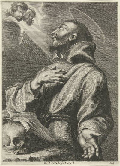 H. Francisco de Asís San Francisco (título sobre el objeto) de Cornelis Galle (I)