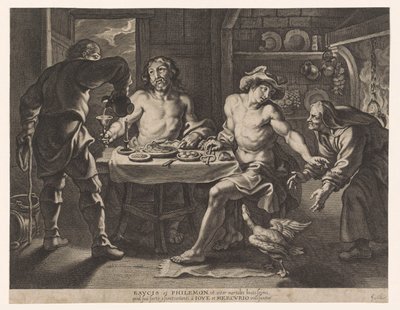 Júpiter y Mercurio en la casa de Filemón y Baucis de Cornelis Galle (I)