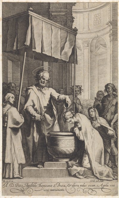 Pedro bautiza a Santa Prisca de Roma de Cornelis Galle (I)