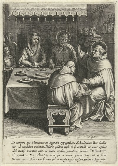 Tomás en la corte del rey Luis de Francia La vida de Santo Tomás de Aquino (título de la serie) de Cornelis Galle (I)
