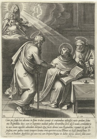 Tomás enseñado por Pedro y Pablo La vida de Santo Tomás de Aquino (título de la serie) de Cornelis Galle (I)