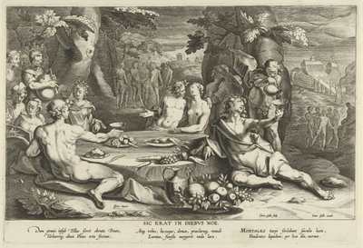 Vida pecaminosa en los días de Noé Sic erat in diebus Noe (título sobre objeto) de Cornelis Galle (I)