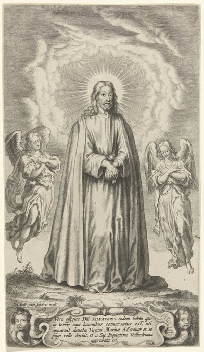 Cristo con dos ángeles de Cornelis Galle (II)