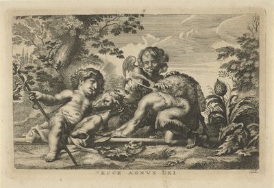 Juan el Bautista y el Niño Jesús con Cordero y Ángel de Cornelis Galle (II)
