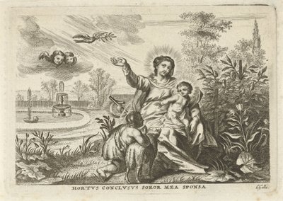 María conoció a Kind y Johannes de Doper en Hortus Conclusus de Cornelis Galle (II)