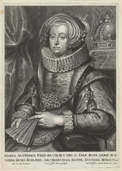 Retrato de María Ana de Austria, esposa del emperador Fernando III de Cornelis Galle (II)