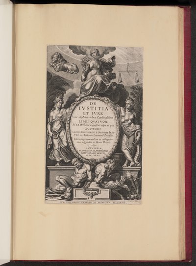 Página de título para Leonard Lessius, De Ivstitia et Ivre de Cornelis Galle I after Sir Peter Paul Rubens