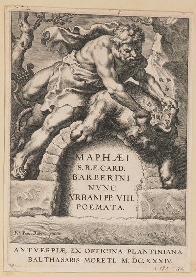 Página de título para Maffeo Barbarini, Poemata de Cornelis Galle I after Sir Peter Paul Rubens