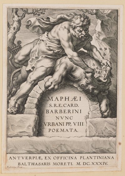 Página de título para Maffeo Barbarini, Poemata de Cornelis Galle I after Sir Peter Paul Rubens
