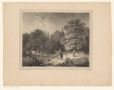 cazador en un bosque de Cornelis Gerrit Verburgh