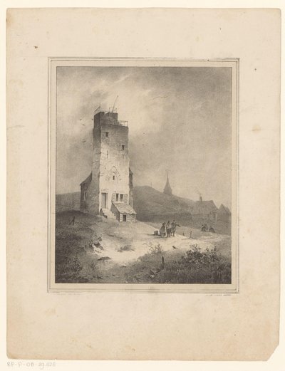 Torre en un paisaje de dunas de Cornelis Gerrit Verburgh