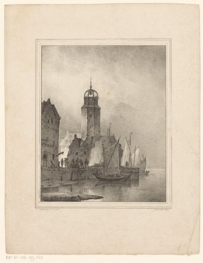 Muelle de veleros en la ciudad de Cornelis Gerrit Verburgh