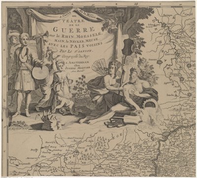 Mapa de la región este y sur de Bruselas y el condado de Namur (hoja superior izquierda) Carte de la Meuse ou Téâtre de la Guerre sur le Rhein, Moessele, Mayn, le Necker, Meuse avec les pais voisins (título sobre el objeto) de Cornelis Huyberts