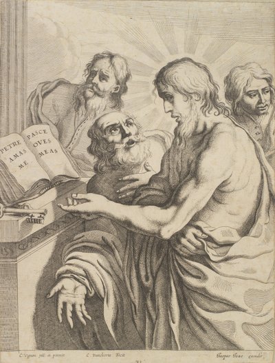 Cristo presenta las llaves a Pedro de Cornelis I Danckerts