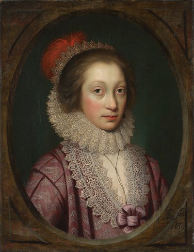 Retrato de una Mujer, posiblemente Elizabeth Boothby, 1619 de Cornelis Jonson