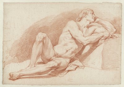 Desnudo masculino sentado y con apoyo de Cornelis Joseph d