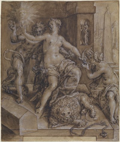 Diseño para la sección central de El Espejo de la Virtud de Cornelis Ketel