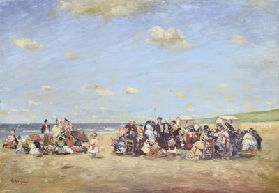 En la playa (óleo sobre tabla) de Cornelis Koppenol