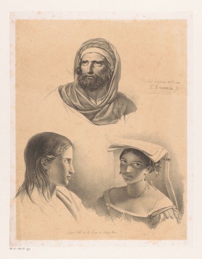 tres retratos de Cornelis Kruseman
