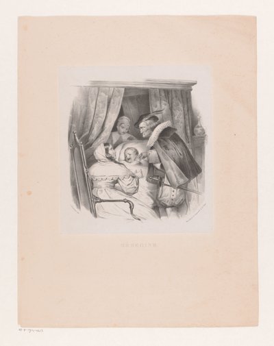 Compañerismo con un niño enfermo Medicina (título sobre el objeto) de Cornelis Kruseman