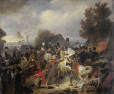El Príncipe de Orange cambiando su caballo herido durante el combate en Boutersem de Cornelis Kruseman