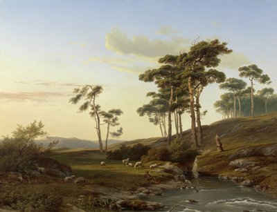 Ambiente vespertino con el pastor de Cornelis Lieste (signed by artist)
