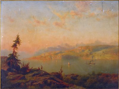 Viajeros descansando junto al río de Cornelis Lieste