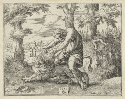 Sansón mata al león Historia de Sansón (título de la serie) de Cornelis Massijs