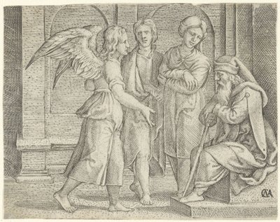 Tobías y el ángel en Tobías y Ana Historia de Tobías (título de la serie) de Cornelis Massijs