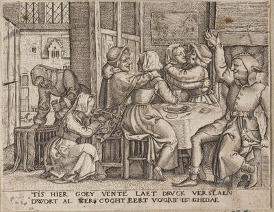 Dos parejas de amantes en una posada de Cornelis Massijs