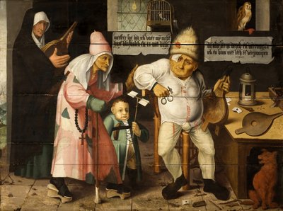 El reparador de fuelles después de Hieronymus Bosch, c. 1550 de Cornelis Massys