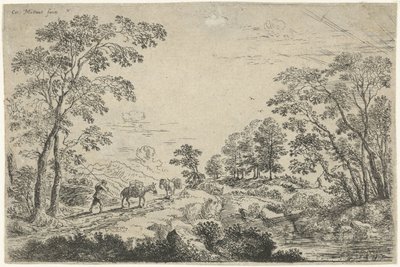 Paisaje con arriero de Cornelis Matthieu