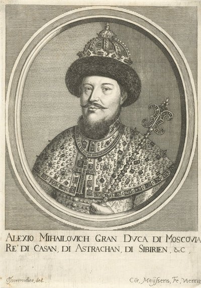Retrato del Zar Alexis I Mikhailovich de Rusia 1629-1676, 1670 de Cornelis Meyssens